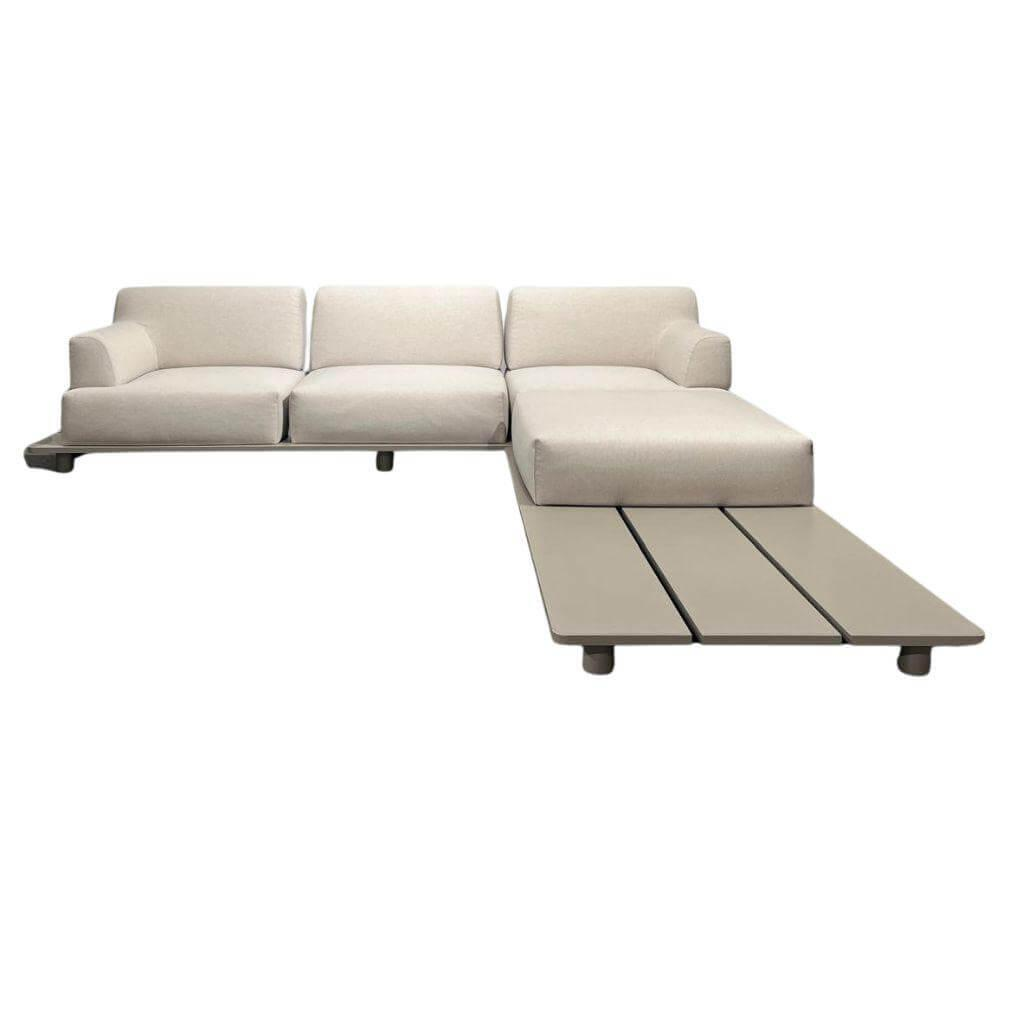 Kristalia - Outdoorsofa Palco Stoff Heritage Papyrus 07 Beige Natur Gestell Metall Grau London - 1