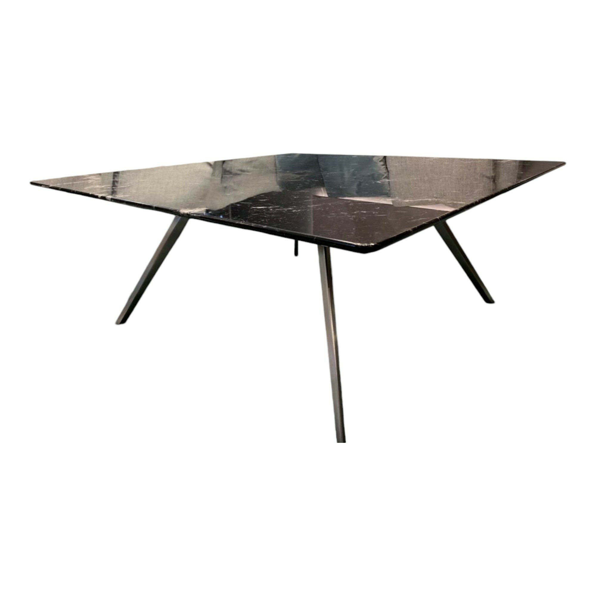 Flexform - Couchtisch Zefiro Platte Marmor Nero Marquina Poliert Schwarz Gestell Metall Satiniert Schwarz - 1