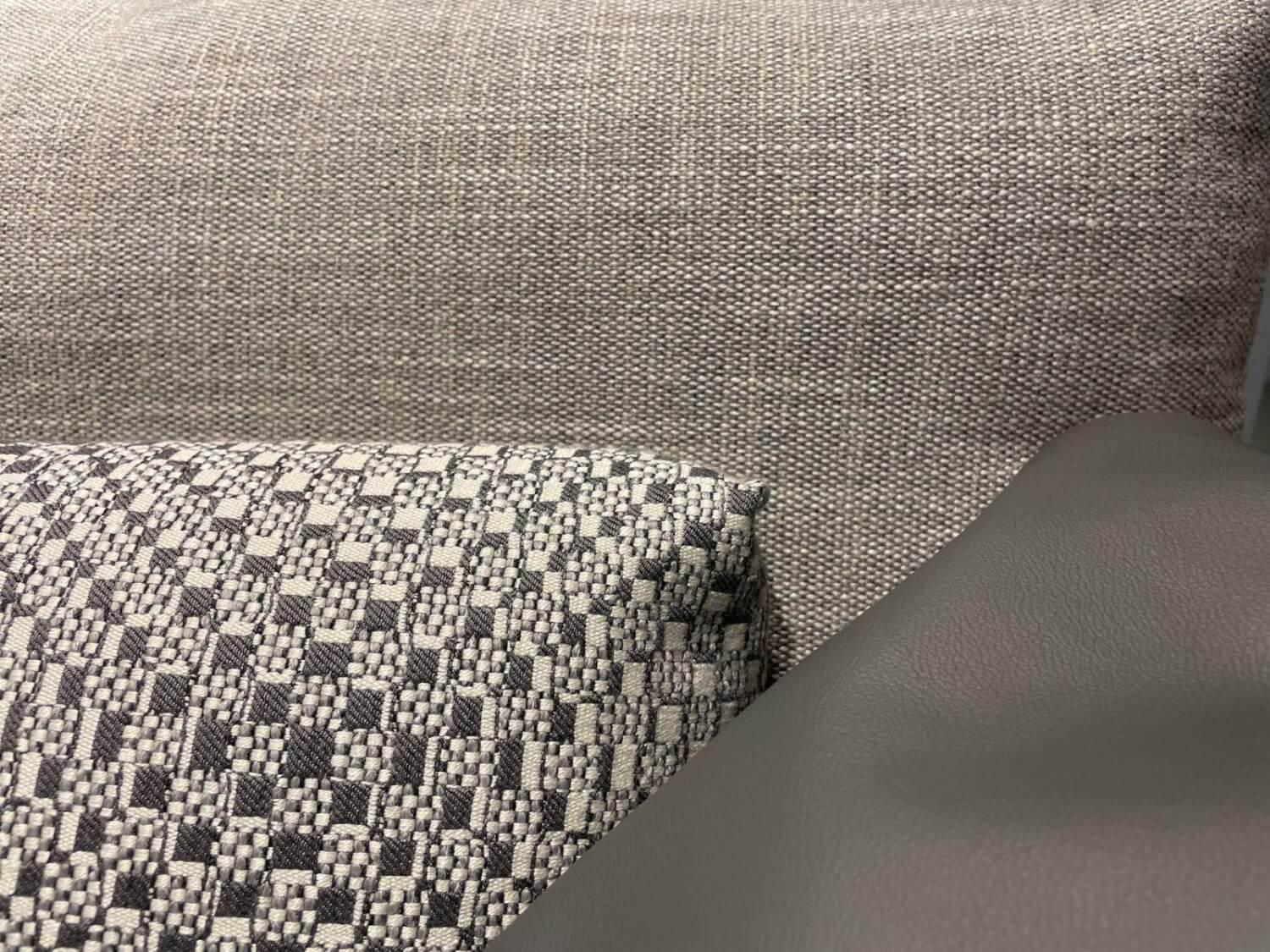 Rolf Benz - Ecksofa Volo Stoff 24 310 Graubeige Podest Leder 36 406 Anthrazitgrau Metallfuß Aluminium Verkehrsschwarz - 5