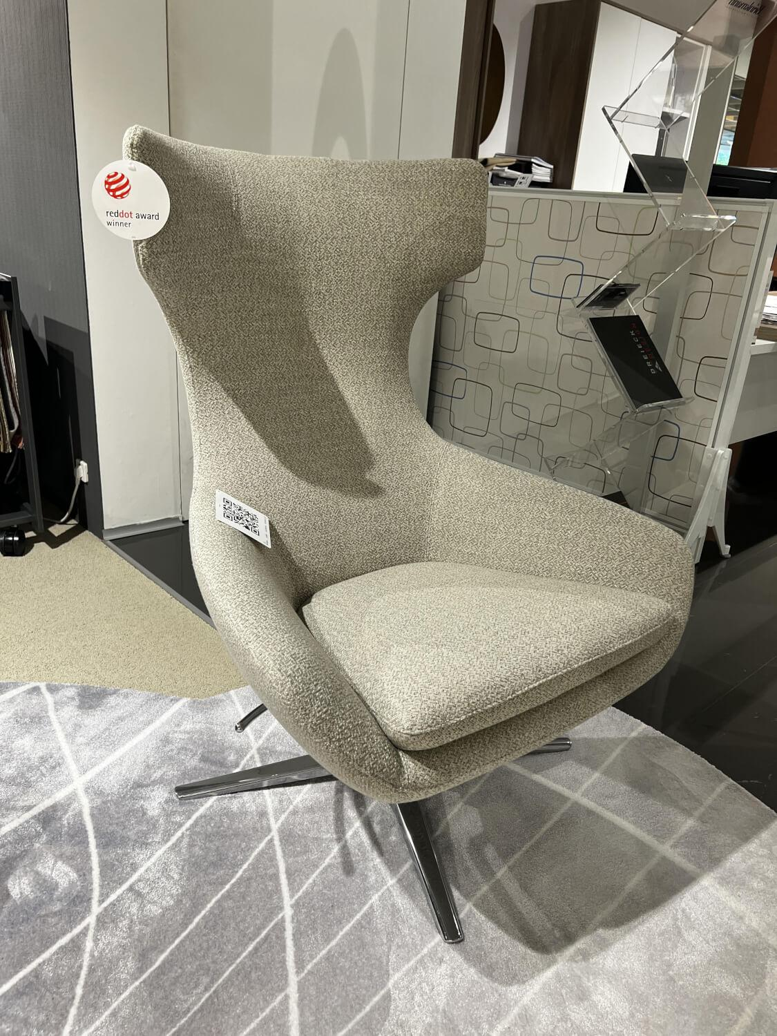 Leolux - Sessel Caruzzo Stoff 24922 Varese 22 Angora Beige Gestell Aluminium Poliert - 4