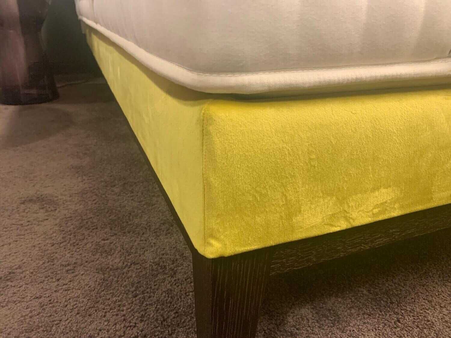 Schramm - Boxspringbett Basis Zara-2B Stoff Ella-1590 Pomelo Gelb mit Matratzen und Bank - 5