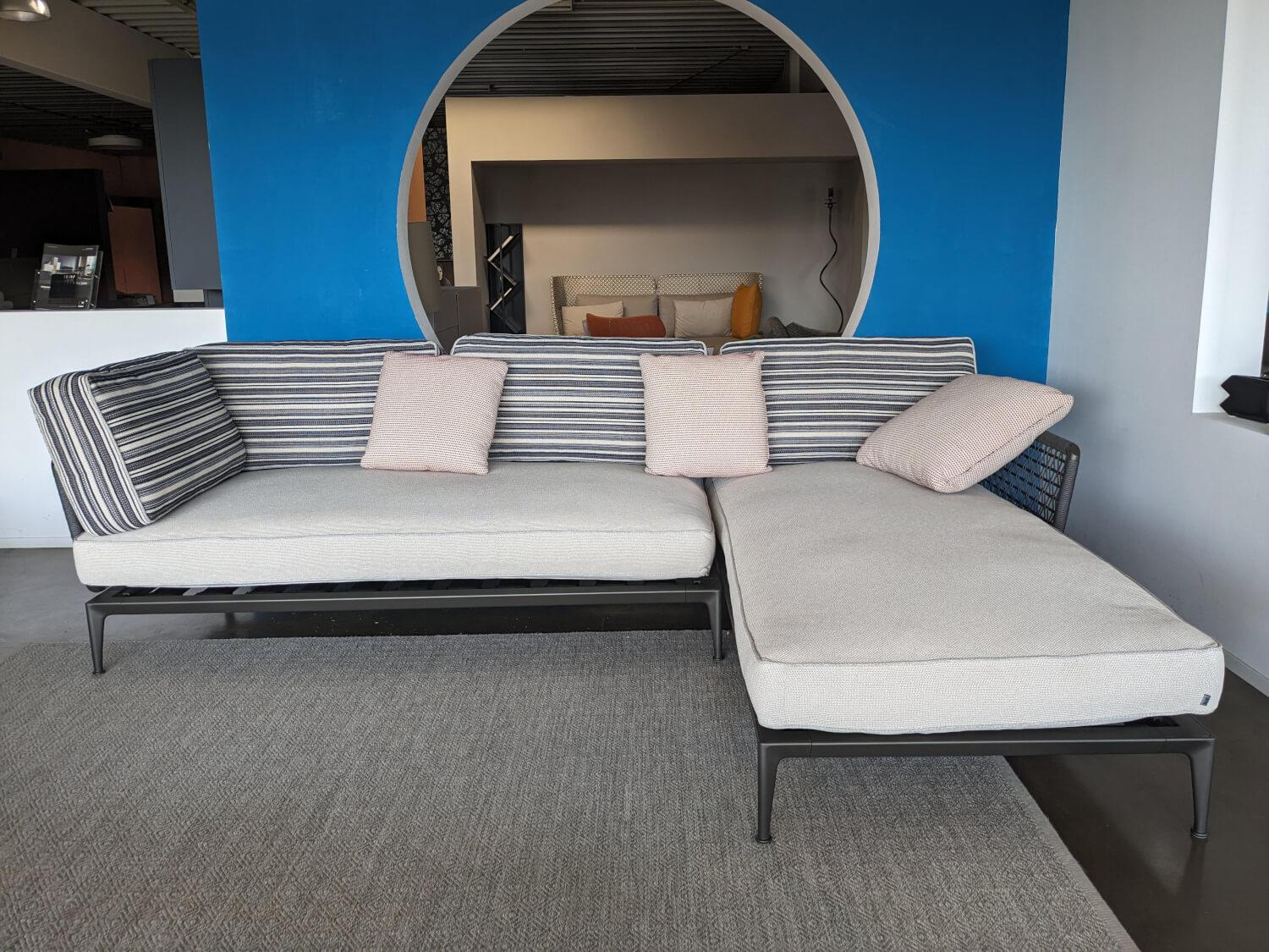B&B Italia - Ecksofa Ribes Outdoor Stoff Elisir Nature mit 7 Kissen - 5