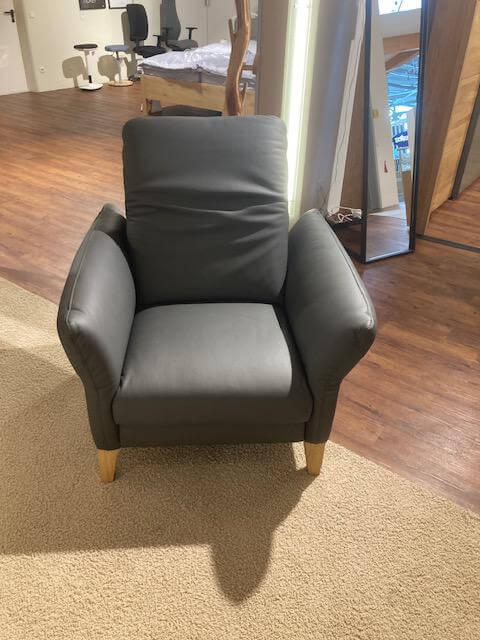 Activineo - Garnitur Benson Leder L30 WM Anthrazit Füße Braun - 9