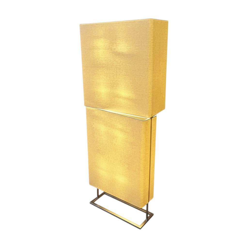 Minotti - Stehleuchte Blanche Schirm Leinen Weiß Gestell Nickel Struktur Black Schwarz Oberer Schirm Drehbar - 1