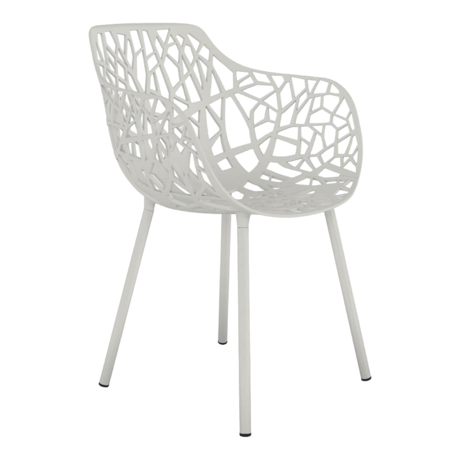 Fast - 4er-Set Stuhl Forest Dining Armchair White Weiß Aluminium - 4