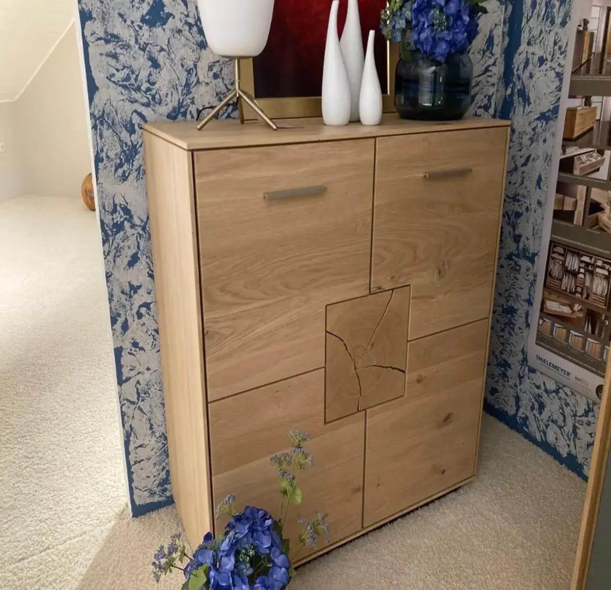 Thielemeyer - Schlafzimmer Mira Wildeiche Massiv Absetzung Glas Grau - 2