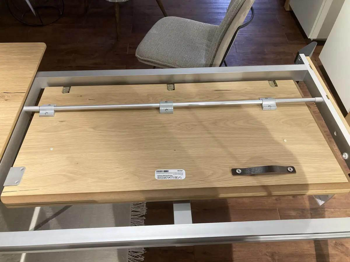 Venjakob - Esstisch ET282 Platte Satanaeiche Hell Geölt Gestell Metall Anthrazit Lackiert Inklusive Klappeinlage - 5