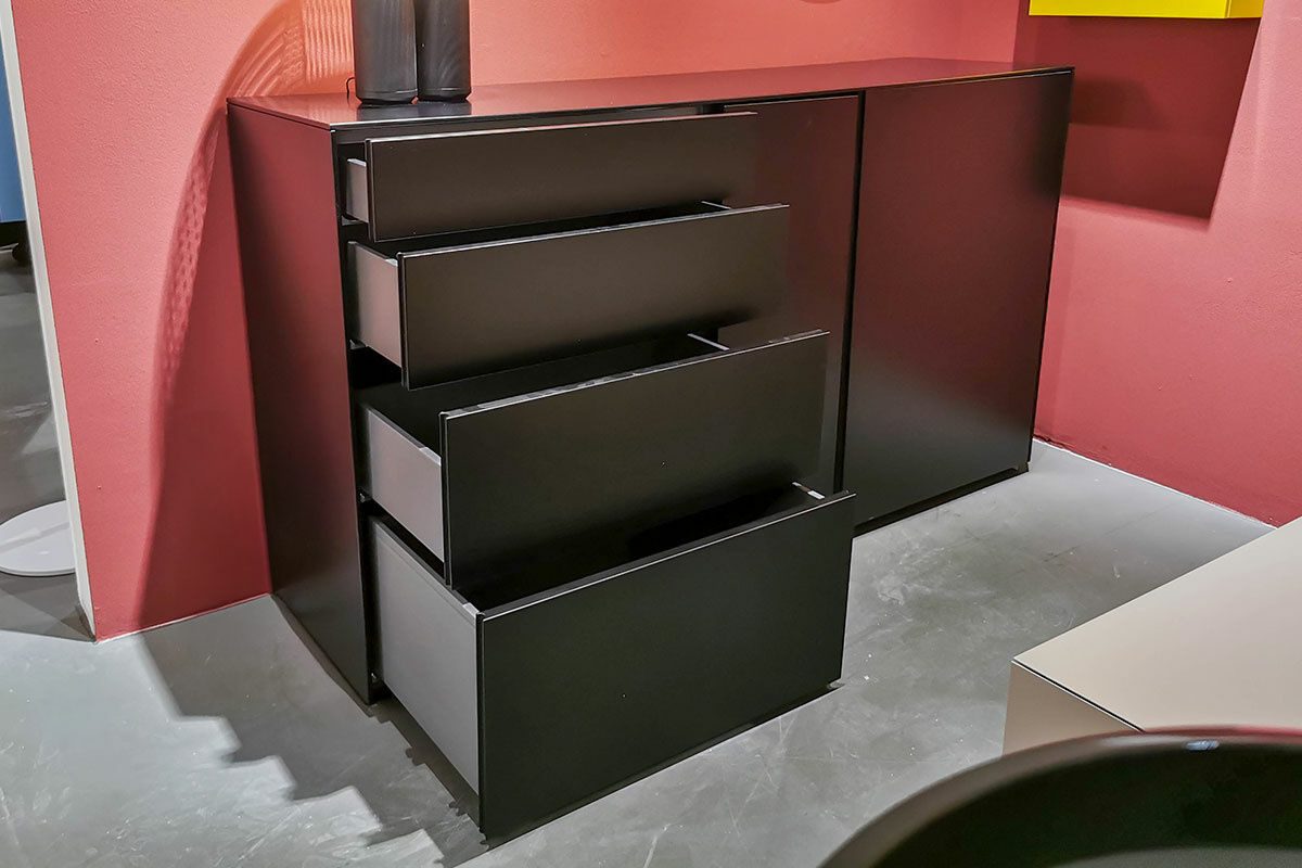 Schönbuch - Sideboard Stripes MDF Schwarz Lackiert Inklusive Schuhböden Lochblech - 7