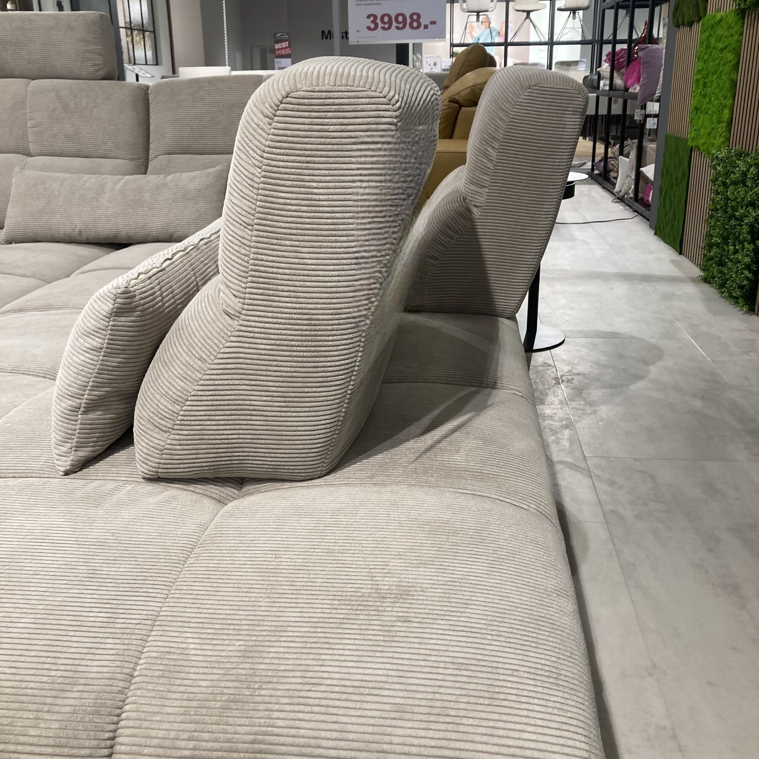 Musterring - Wohnlandschaft Marlo 90031 Stoff Feincord Sand Beige Kunststoffgleiter Schwarz - 4