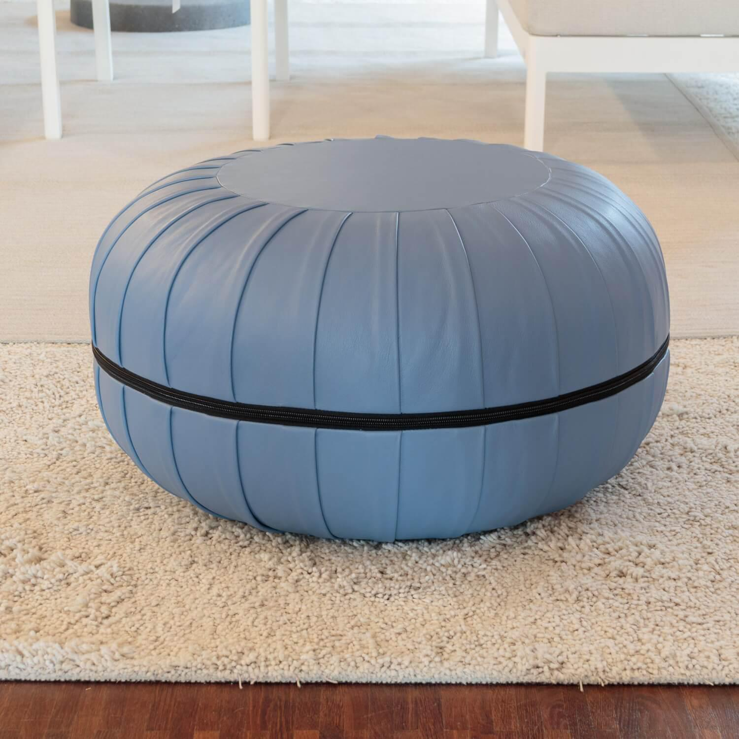 Freifrau - Pouf Anna Leder Opium Alpin 80008 Blau - 3