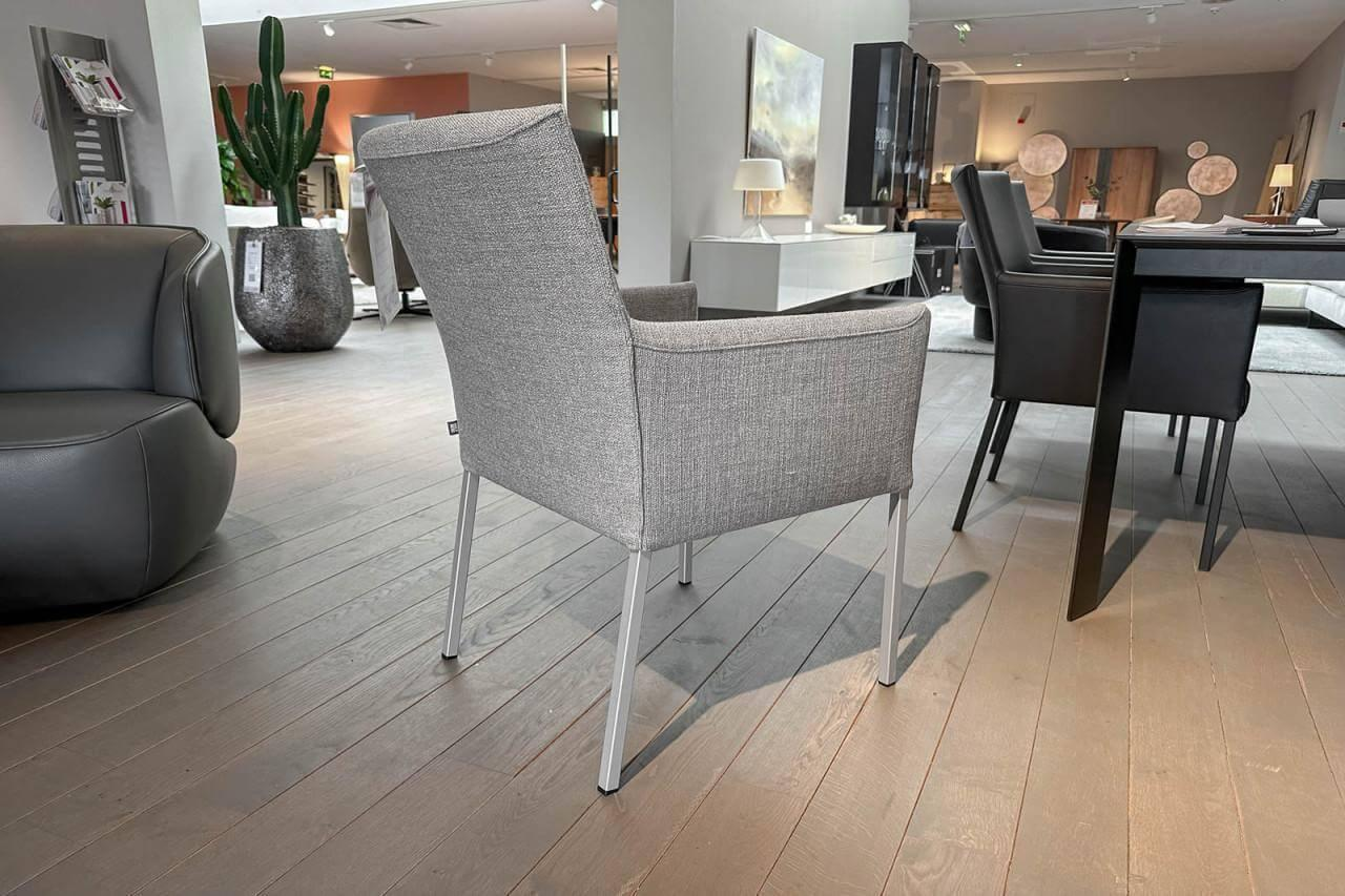 Rolf Benz - Armlehnstuhl 652 Stoff 18 113 Signalgrau Gestell Metall RAL7022 Umbragrau Lackiert - 5