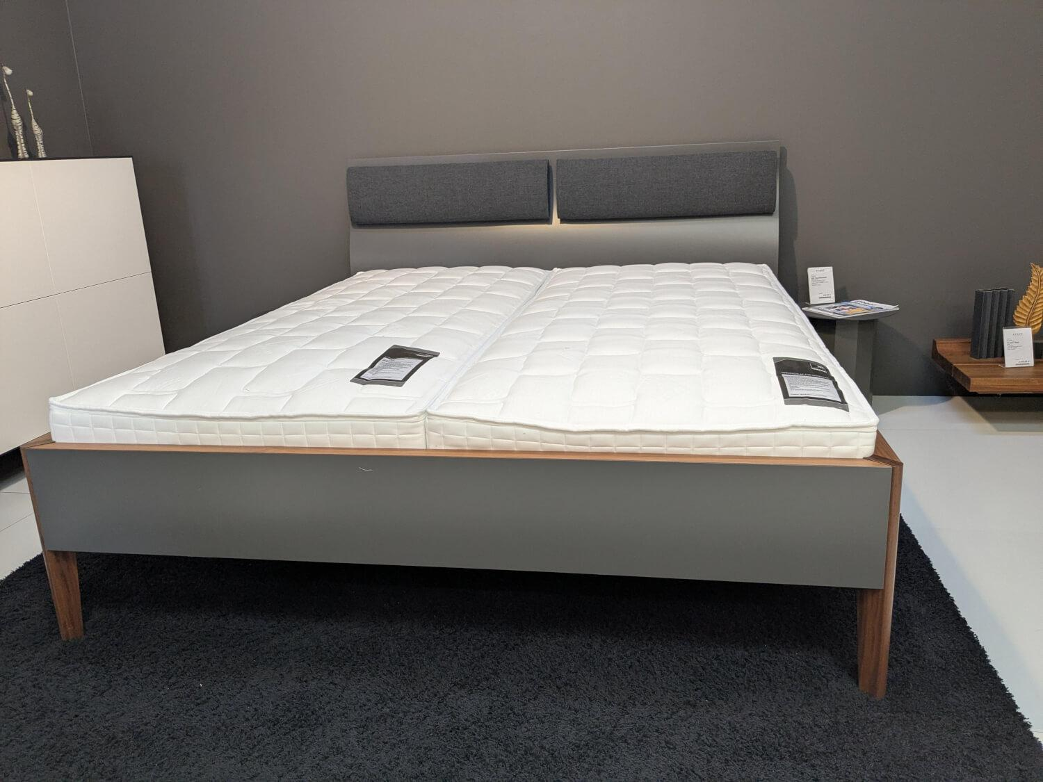 WK Wohnen - Polsterbett Lugano Glattlack Quarz Nussbaum Natur ohne Lattenroste ohne Matratzen - 6