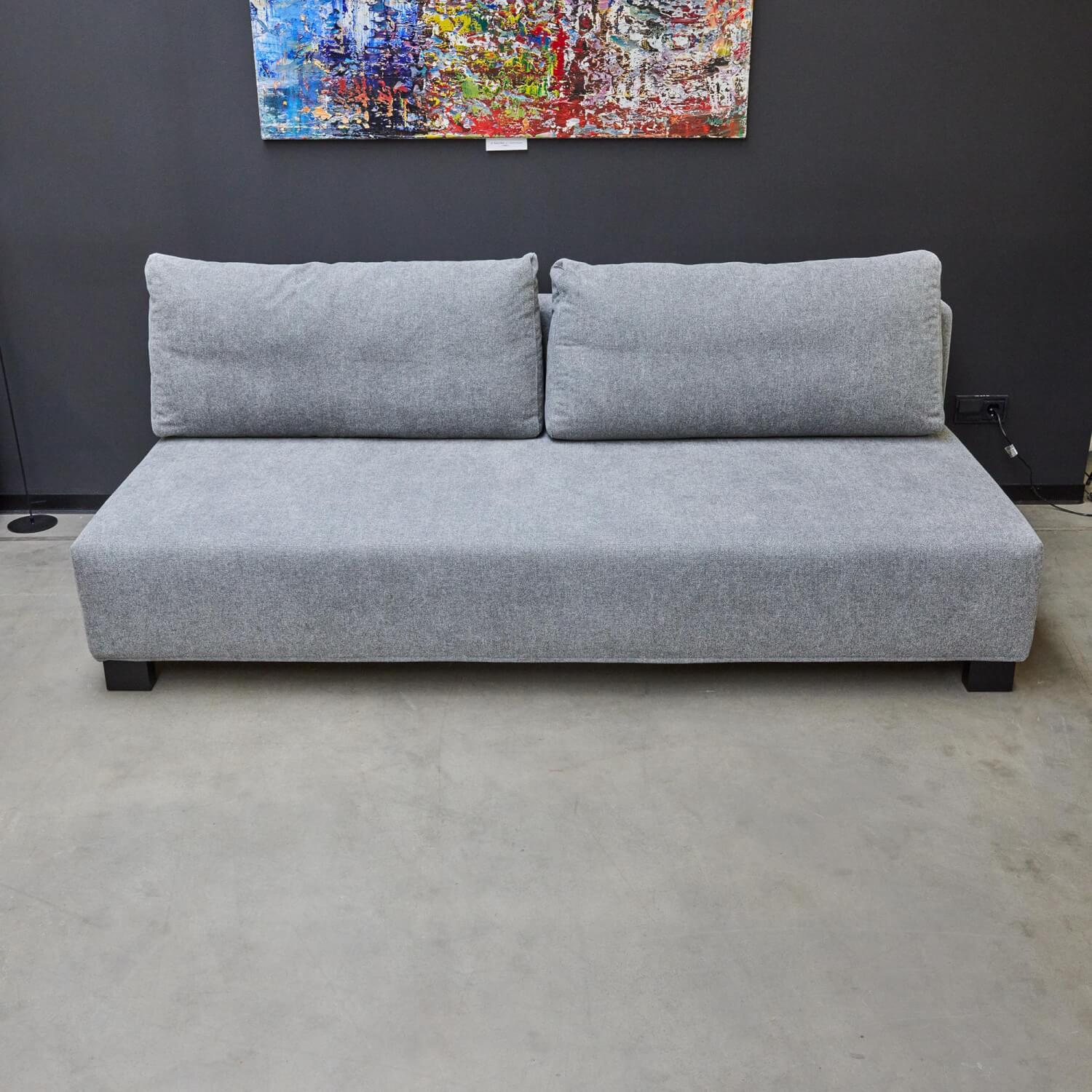 Signet - Sofa Pallini Stoff Rocco Hellgrau Füße Buchenholz Schwarz Mit Schlaffunktion - 3