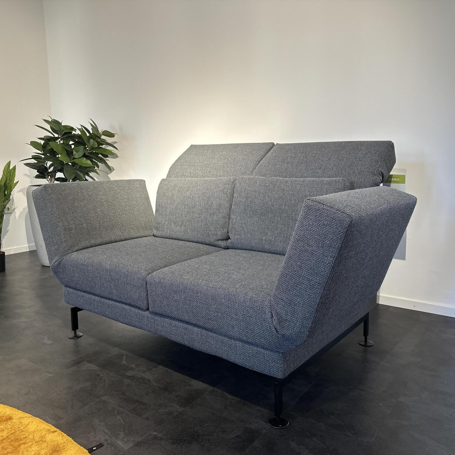 Brühl - Funktionssofa Moule Stoff 3650 96 Grau Kufe Schwarz Pulverbeschichtet Inklusive Drehsitz Beidseits - 5