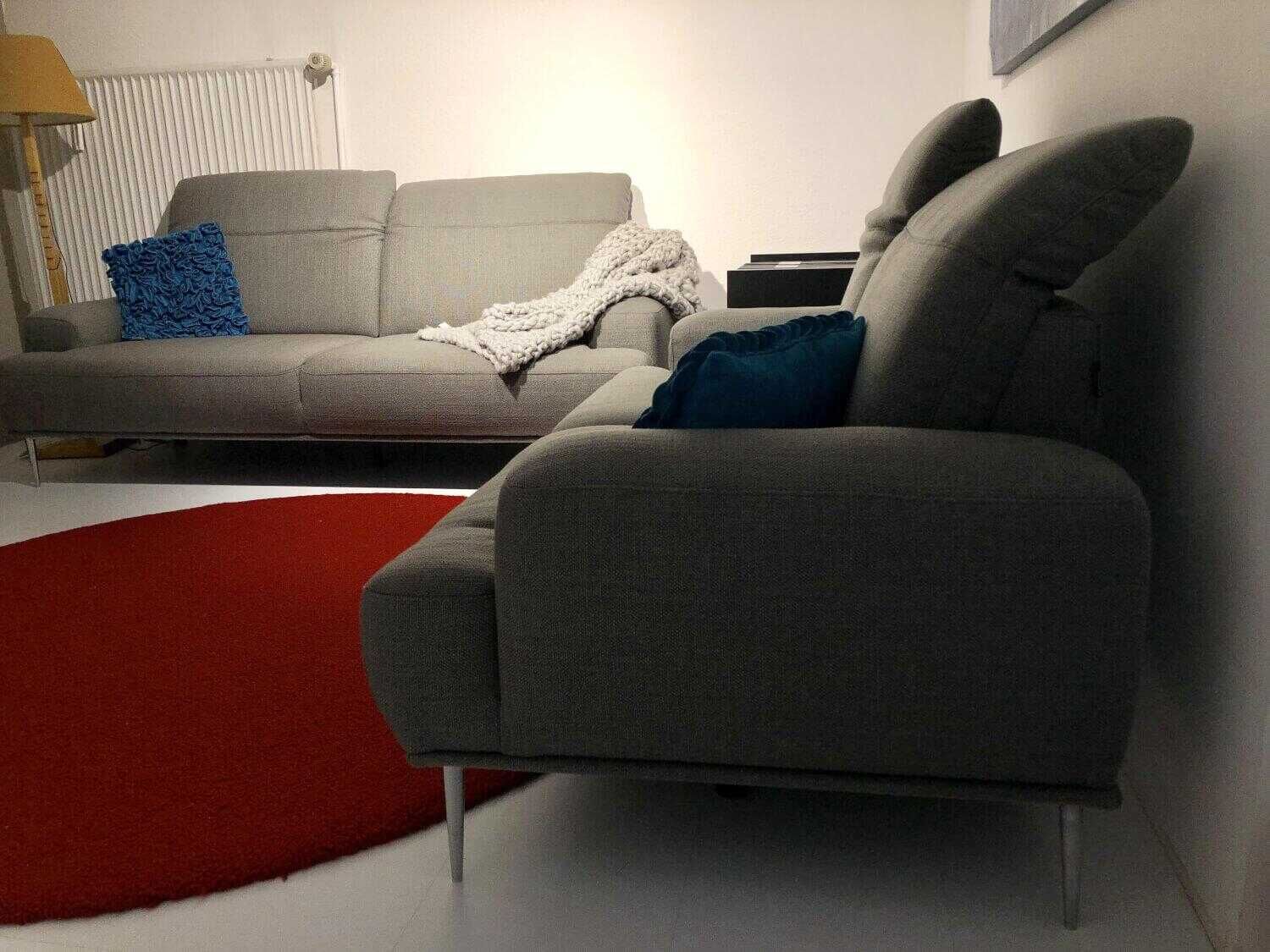 Contur - Garnitur Ancona S135-33 Stoff 0901/08 Grau 2 Sofas - 3