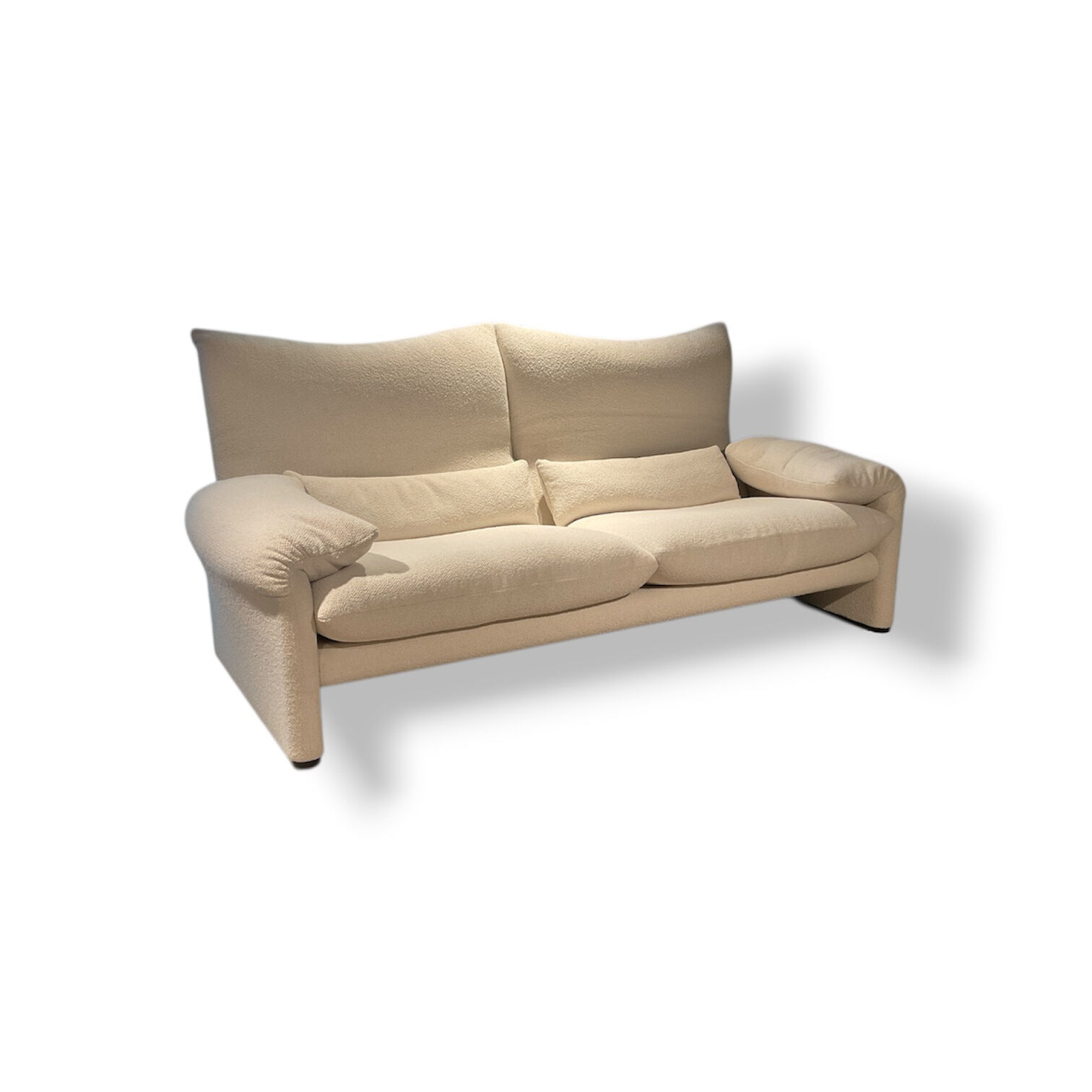 Cassina - Sofa Maralunga Maxi Stoff Look Bianco Weiß Kufe Schwarz - 6
