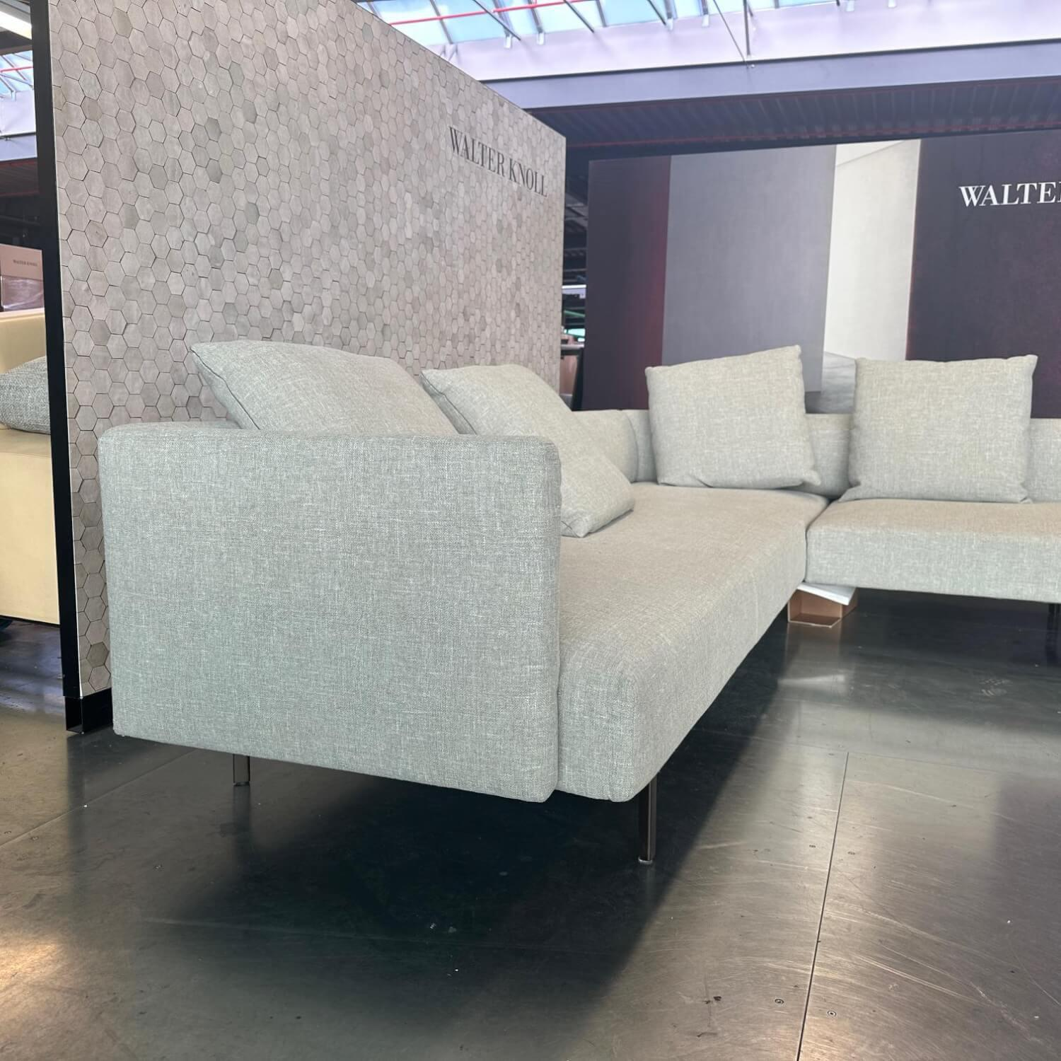 Walter Knoll - Ecksofa Muud Stoff Glint 7763 Silver Grau Kufen Metall Matt Bronze Pulverbeschichtet - 3