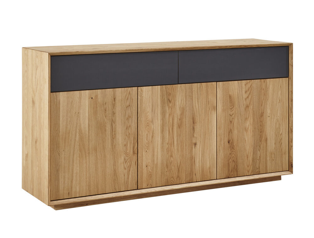 Natura - Sideboard LKS-02090-GS Missoula Eiche Massiv Geölt Glas Anthrazit - 1