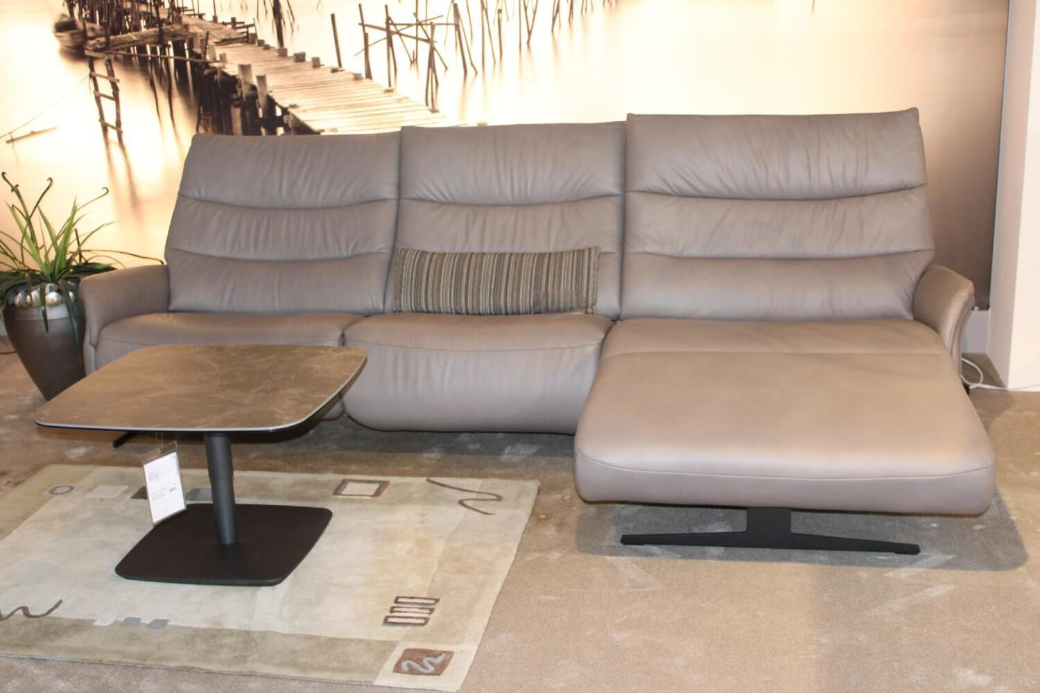 himolla - Ecksofa 4050 Leder Longlife Soft Shadow Grau mit Relaxfunktion - 5