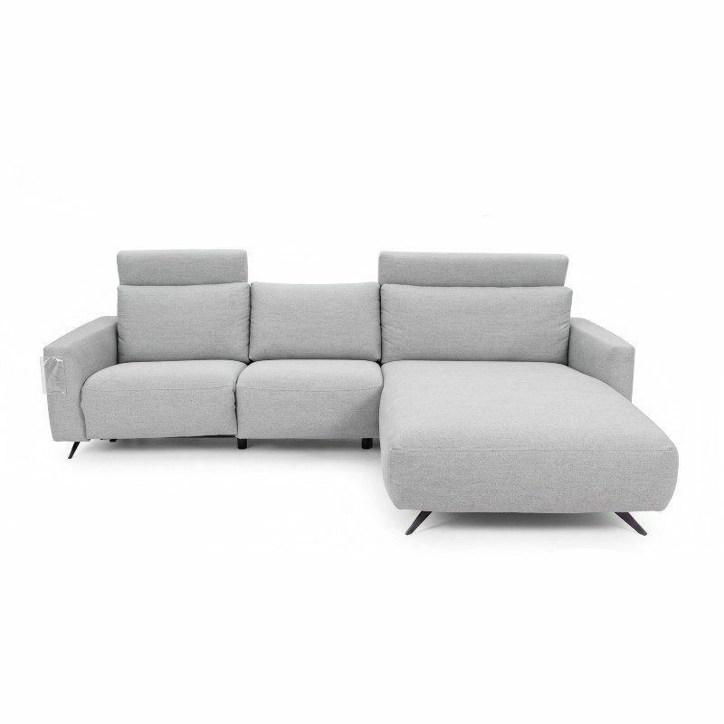 Rom - Ecksofa Cosmo HM 300 Stoff Silver Grau Gestell Schwarz - 1