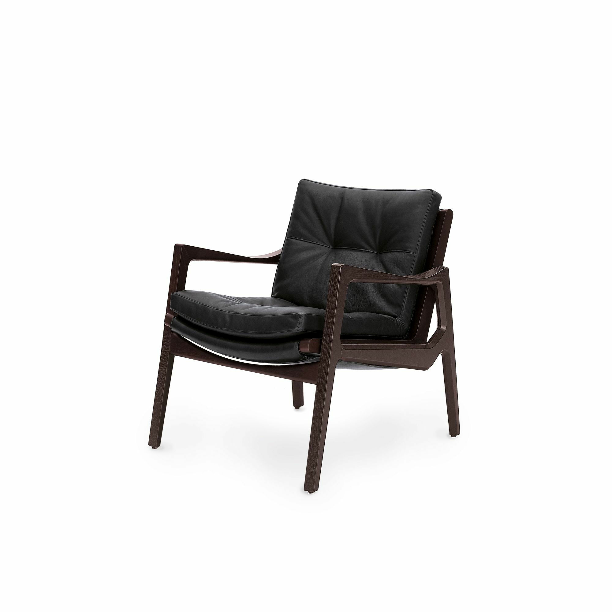 ClassiCon - Loungechair Euvira Leder Premium 838 Terra Braun Gestell Eiche Massiv - 1