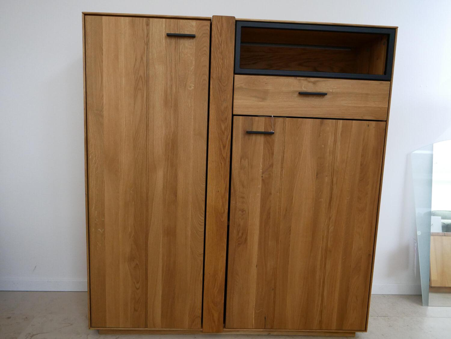 Natura - Highboard Blackpool Eiche Massiv Natur Geölt mit Beleuchtung - 2