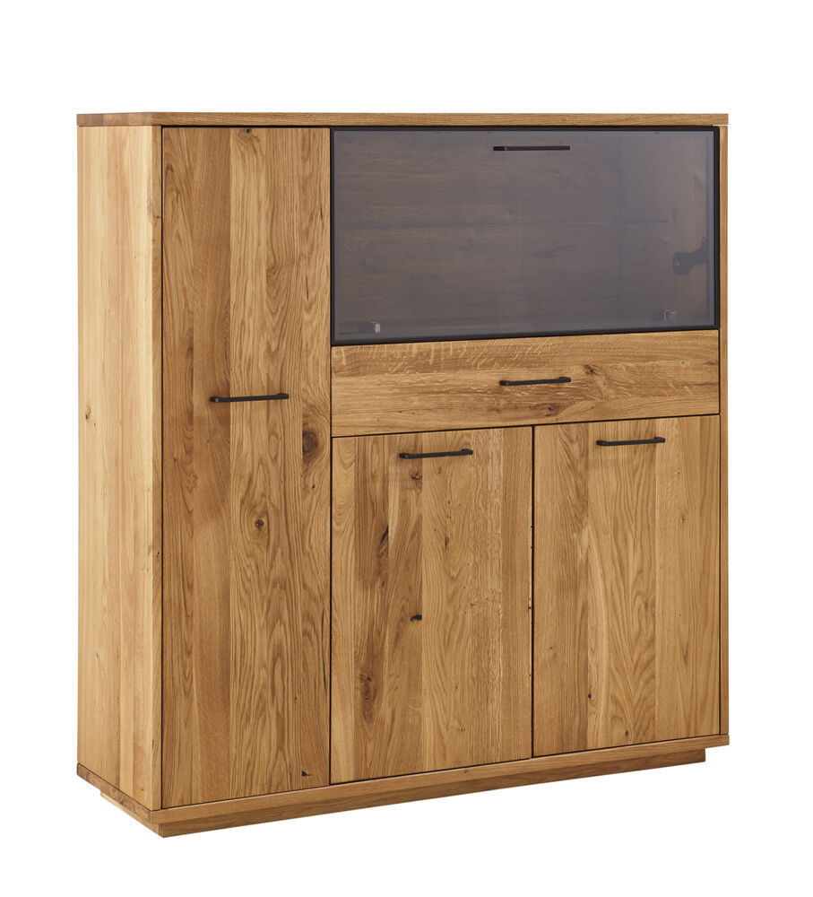 Natura - Highboard Savannah Wildeiche Massiv mit Beleuchtung - 1