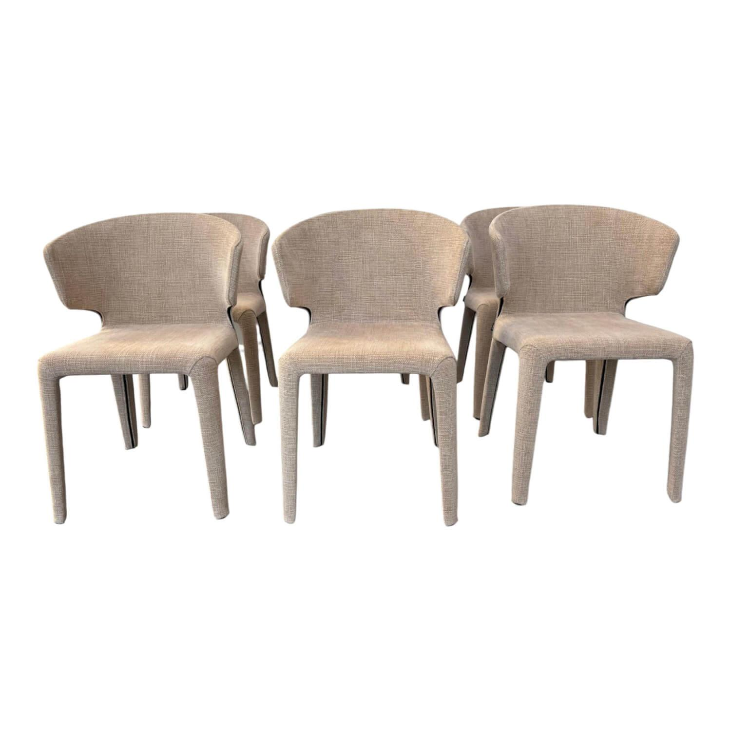 Cassina - 6er-Set Stuhl Hola Stoff Fortuny Avorio 13F737 - 1