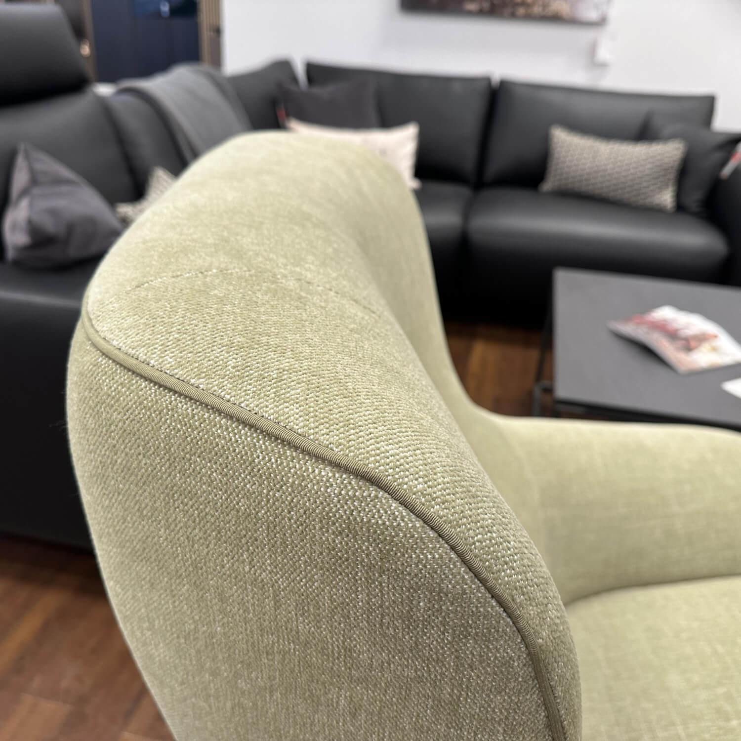 Rom - Sessel Rico Stoff Escana Sage Grün Gestell Metall P694 Schwarz - 2