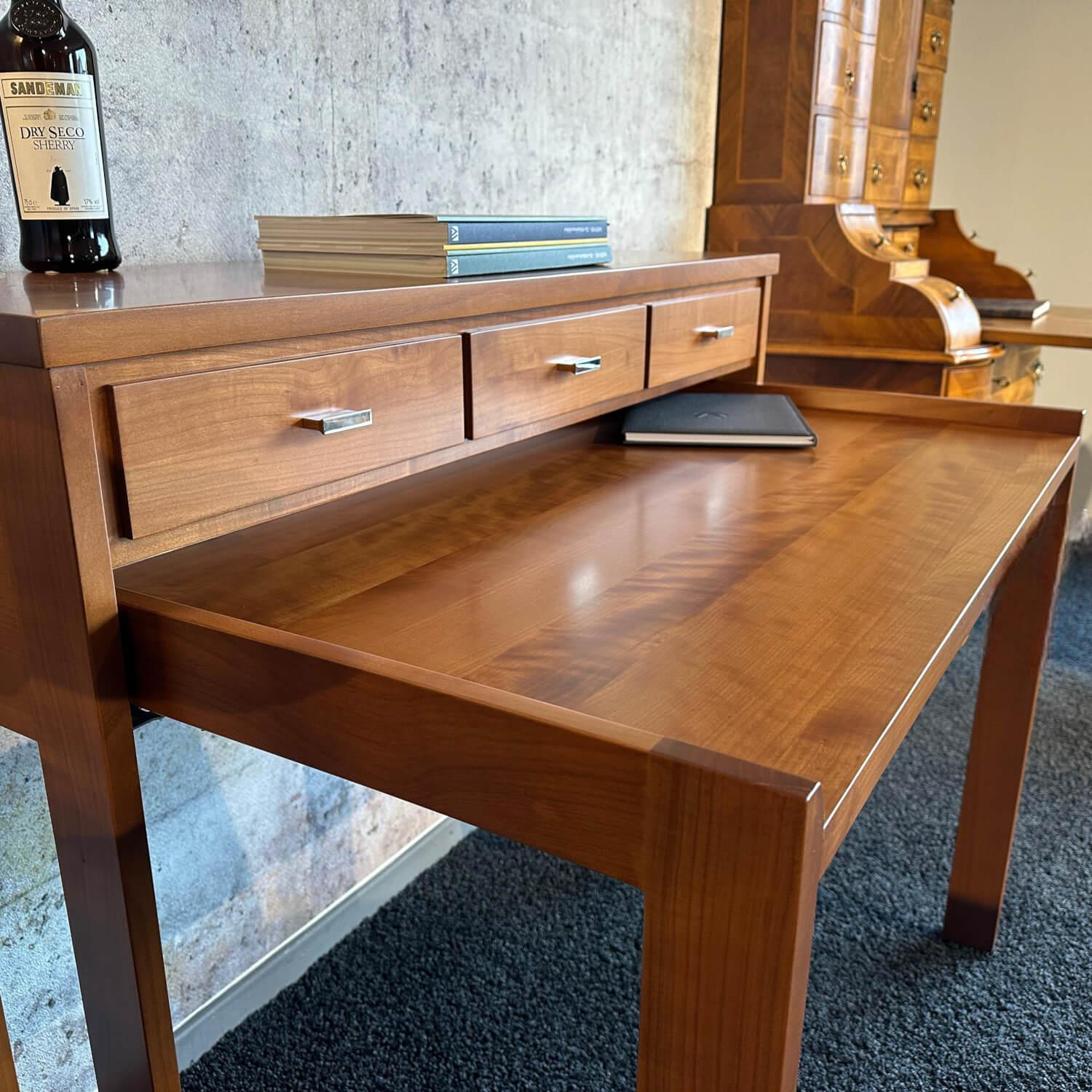 Form Exclusiv - Sekretärtisch Bordeaux 170598 Euro Kirsche Zeder Samtreflex Beschläge Poliert Und Vernickelt Ausziehbar - 7