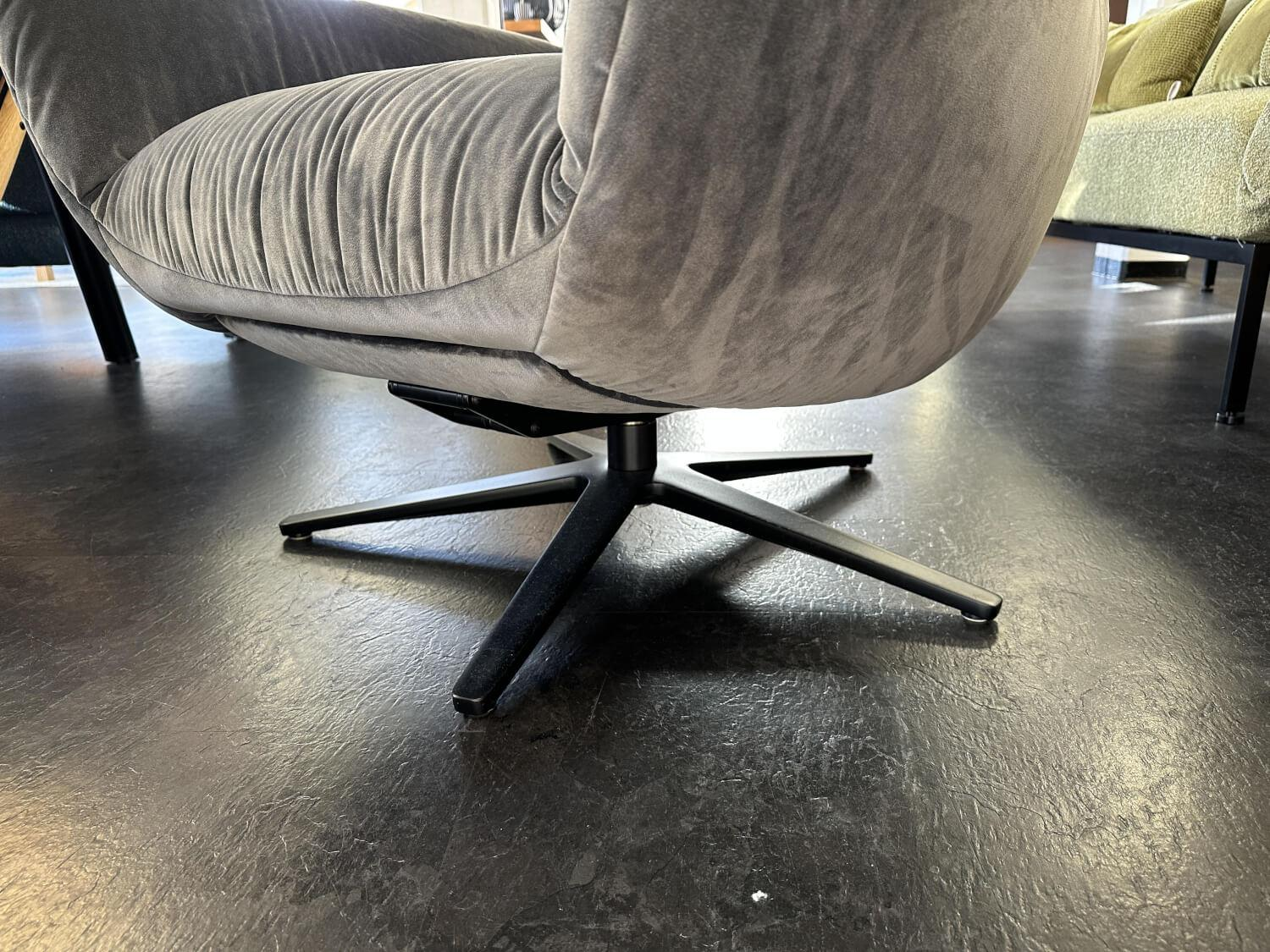 Bielefelder Werkstätten - Sessel Daydreamer Stoff Jab City Velvet Reloaded CA7832 093 Grau Sternfuß Metall Matt Schwarz - 5