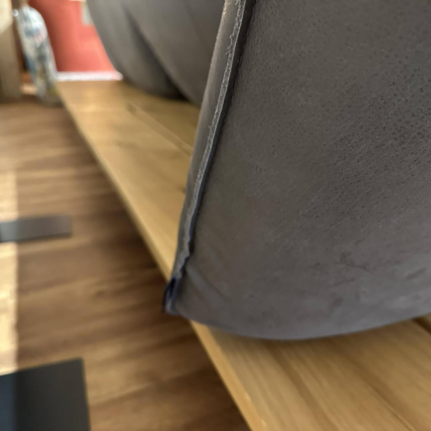 Bullfrog - Ecksofa Leder Oasis Elefant 2100 63 Grau Plateau Wildeiche Massiv Geölt Metallfuß Schwarz Lackiert - 2