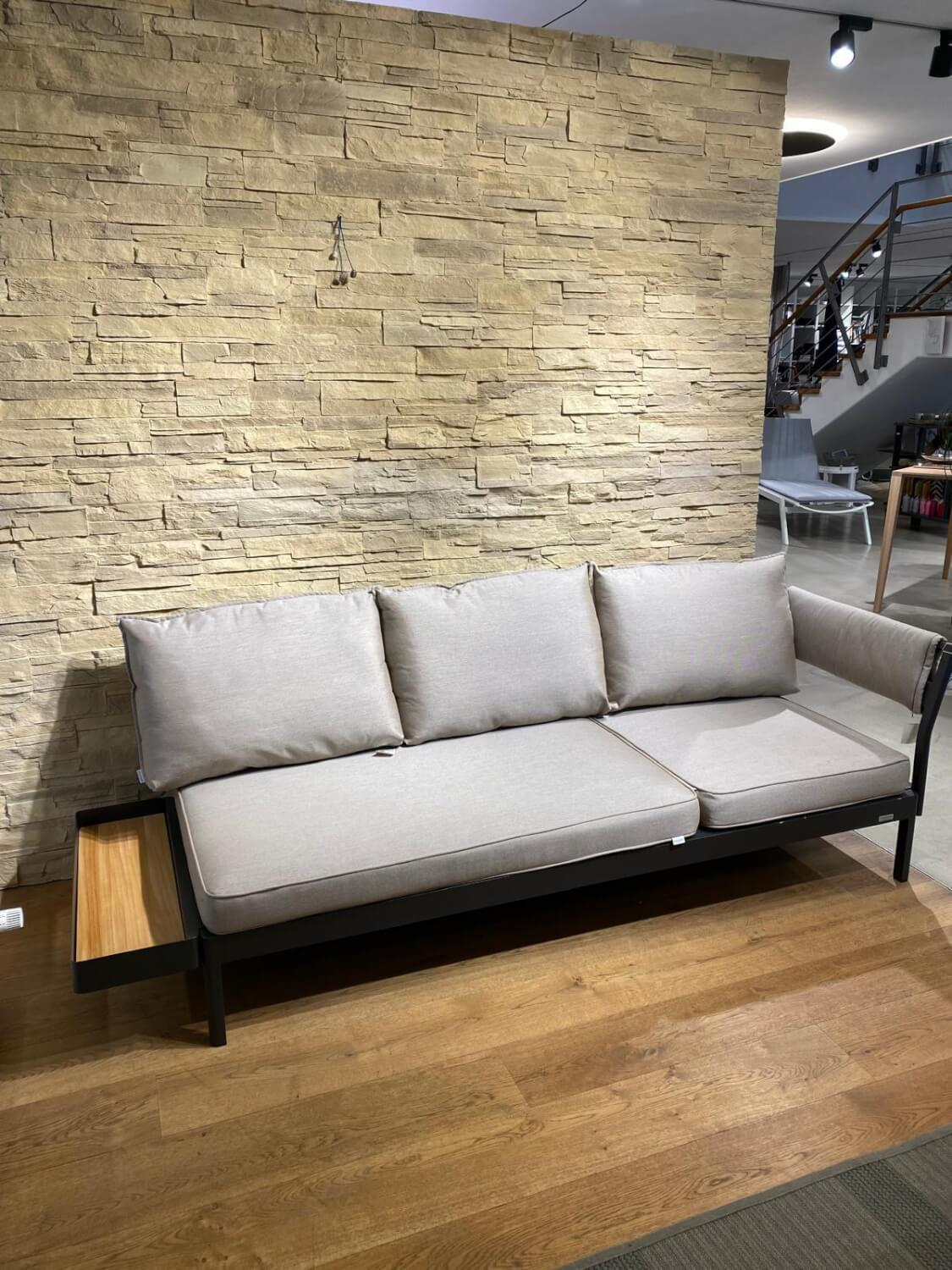 Weishäupl - Liegenelement Minu Stoff Panama Lino Beige Braun Aluminium Pulverbeschichtet - 4