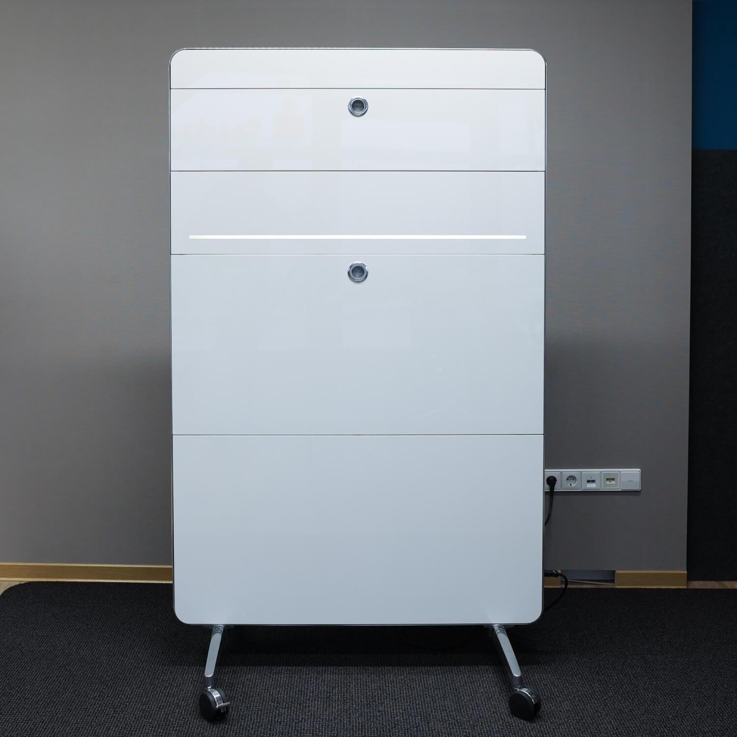 mobica+ - Mobiler Arbeitsplatz Nomado Kantenschutz Aluminiumprofil Wand Hochglanzbeschichtung Fuß Aluminium Poliert - 10