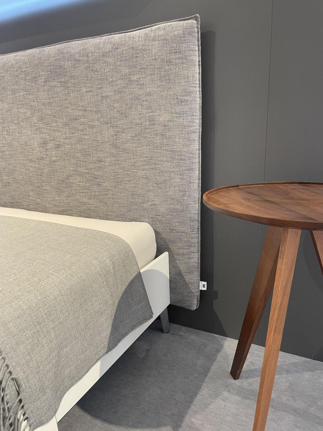 Möller Design - Systembett MD13 Stoff Maple 742 Grau Meliert Rahmen Lack Matt Weiß 003 Füße Metall NQ Aluminium ohne Rost ohne Matratzen - 3
