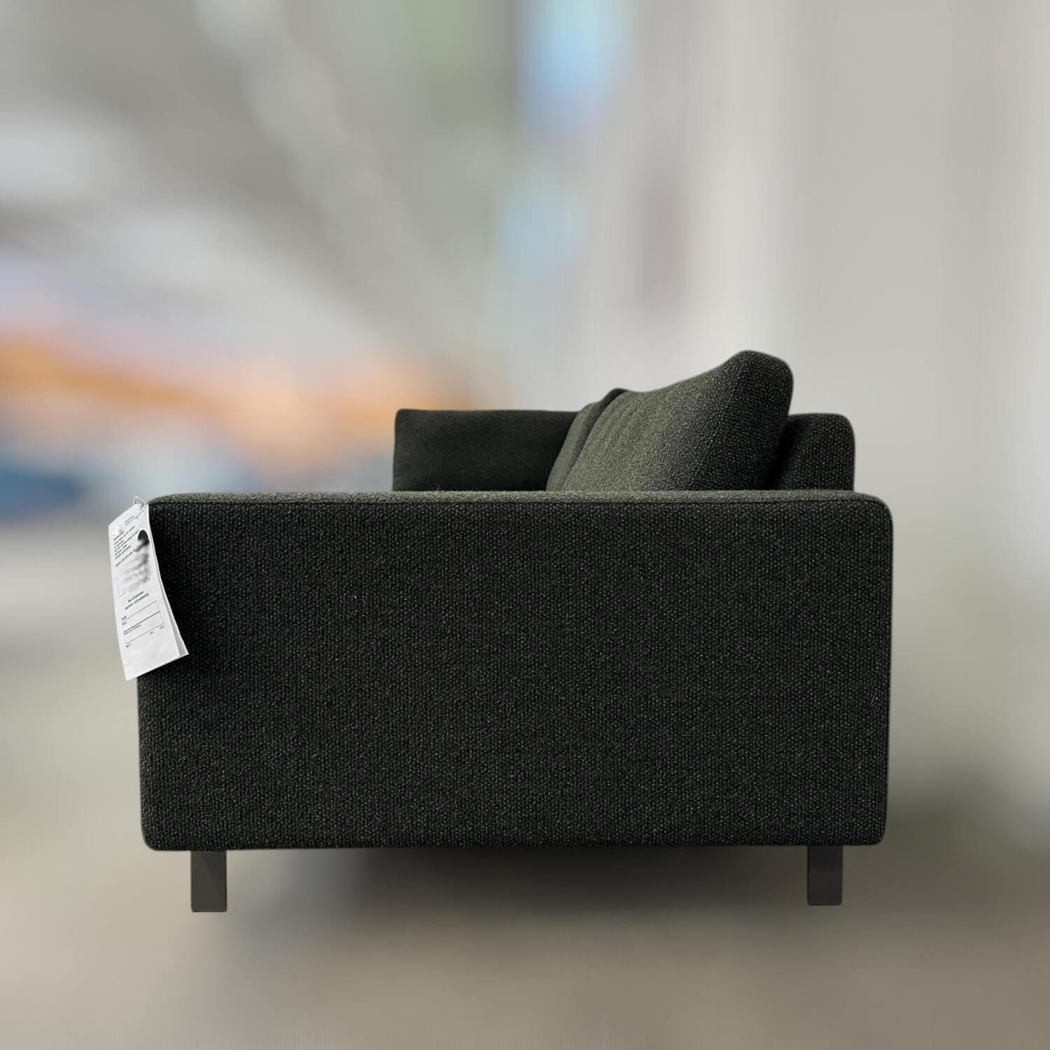 COR - Ecksofa Conseta Stoff C0907 Monza Melange 53 Dunkelgrün Schmalfüße Metall Elephant Grau Lackiert - 5