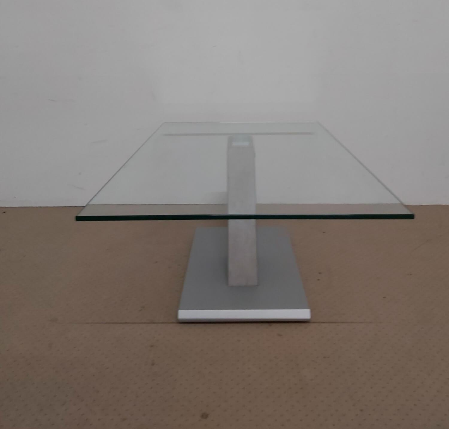 Stegert Design - Couchtisch Betonoptik Silber Kristallglasplatte - 2