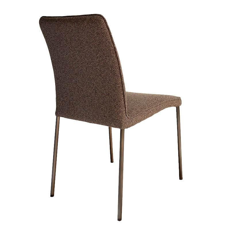 Christine Kröncke - 6er-Set Stuhl Jaro Stoff Mateo 021 Roccia Braun Gestell Vierfuß Metall Rauch Matt Braun Pulverbeschichtet - 6