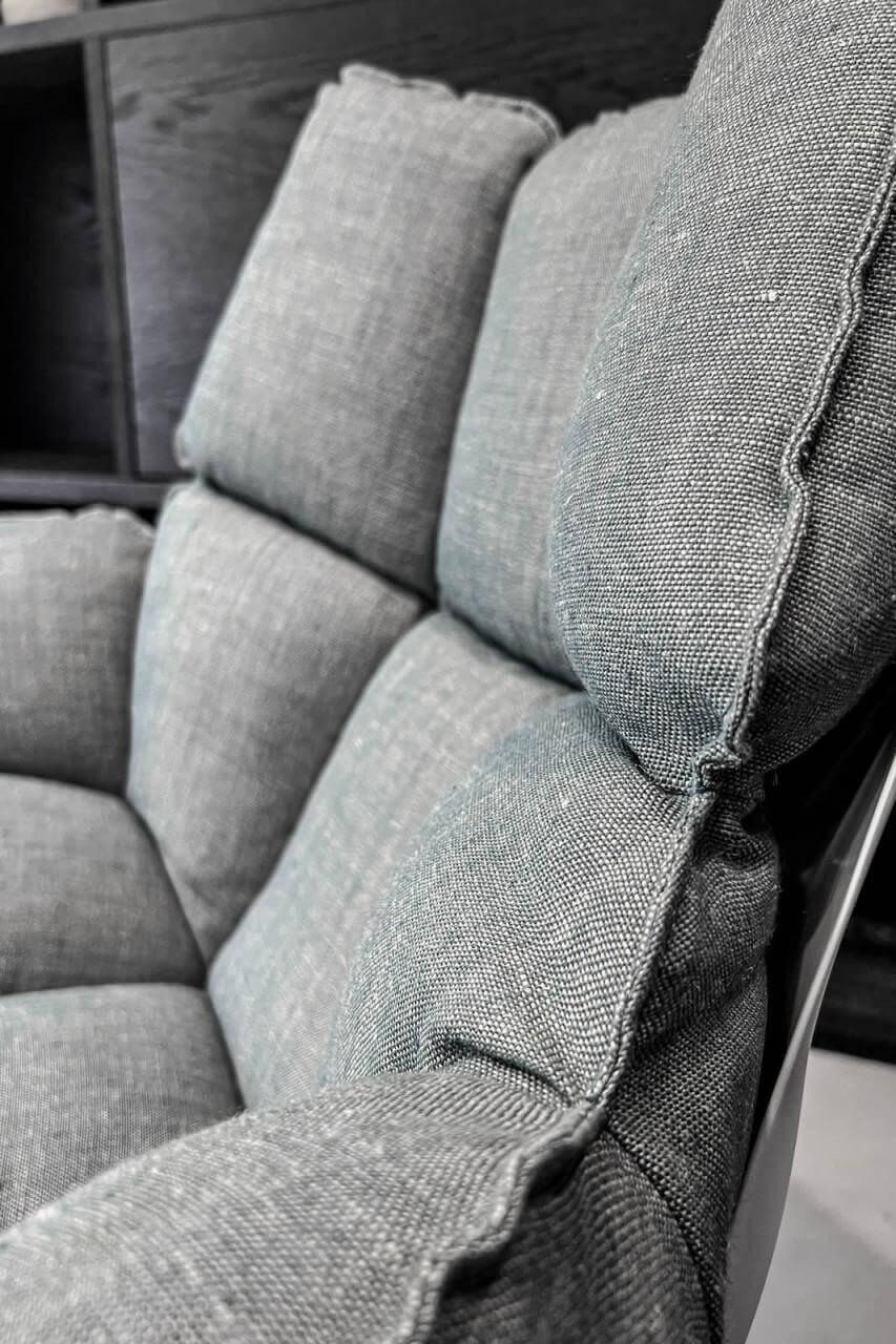 B&B Italia - Sessel Husk Stoff Extra Erli Hellblau Schale Weiß Untergestell Lack Weiß - 2