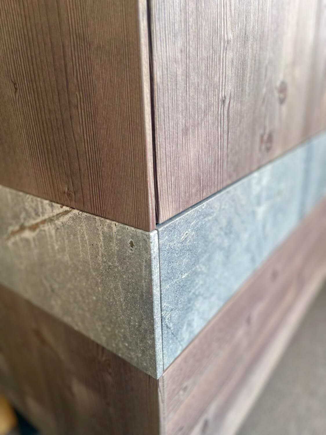 Anrei - Highboard Puro Massivholz Bergfichte Mit Naturstein Einlagen - 4