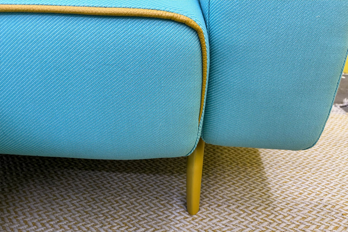 Pode - Sofa Melloo Stoff Stoff Twill Weave 840 Türkis mit Hocker - 3