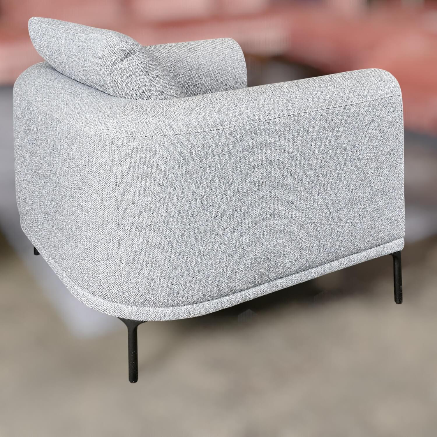 IP Design - Sessel Loop Stoff Mara IP1763-353 Grau Füße Metall Schwarz - 8