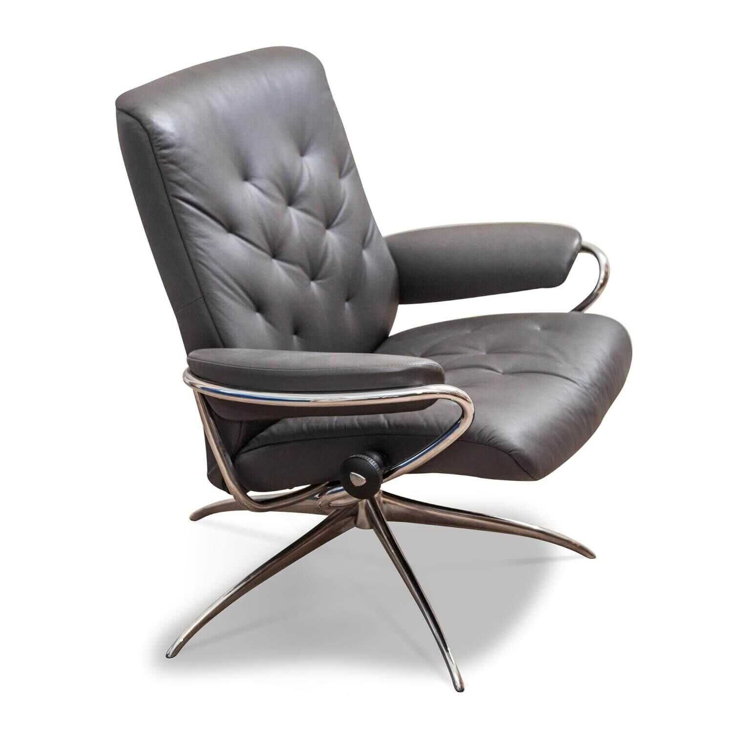 edf0fa87f1ea1d425365808b8fc804e3 Stressless - Sessel Metro Low Back Leder Grau Paloma Star Base - 1