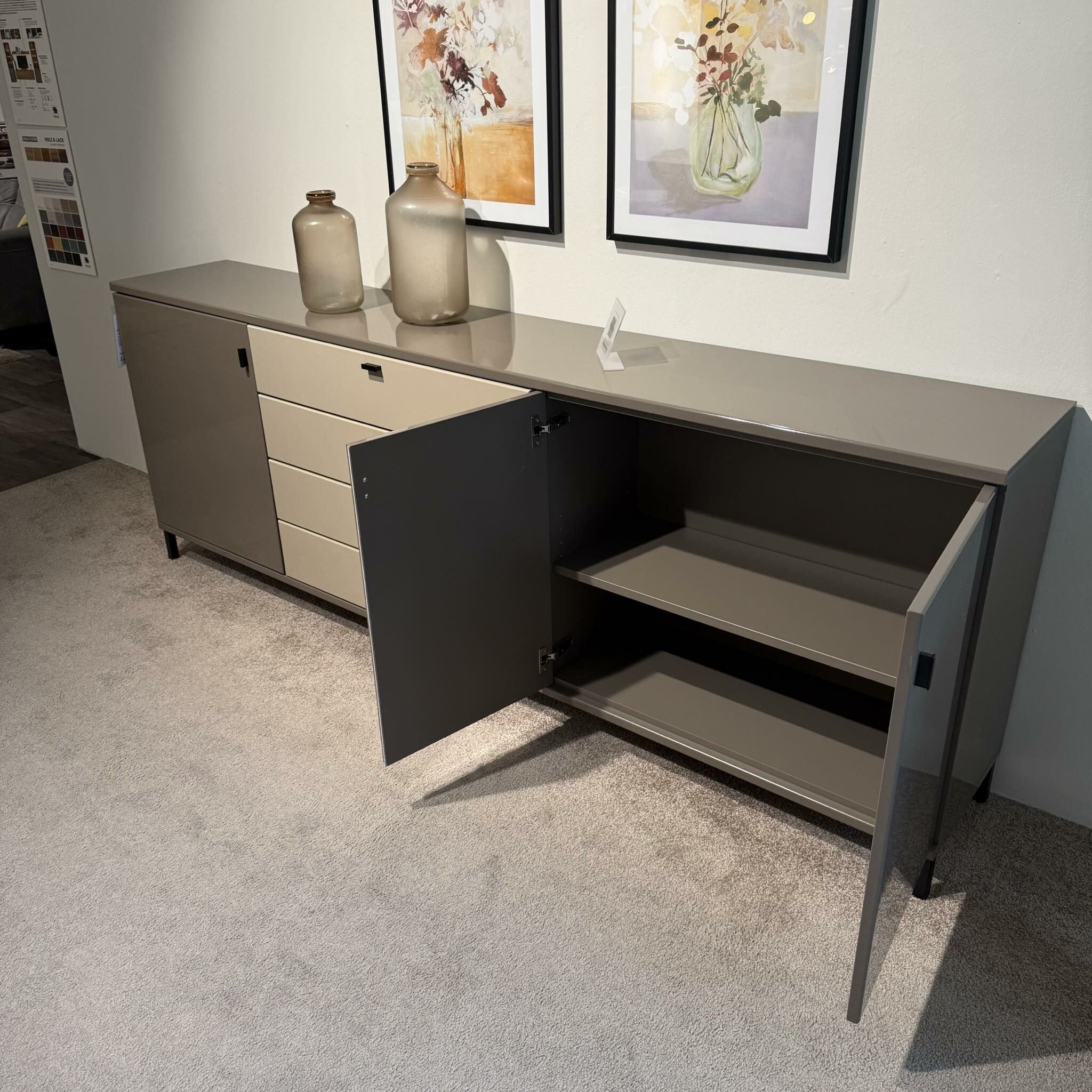 Musterring - Sideboard Kira System Terra Hochglanz Beige Braun - 3