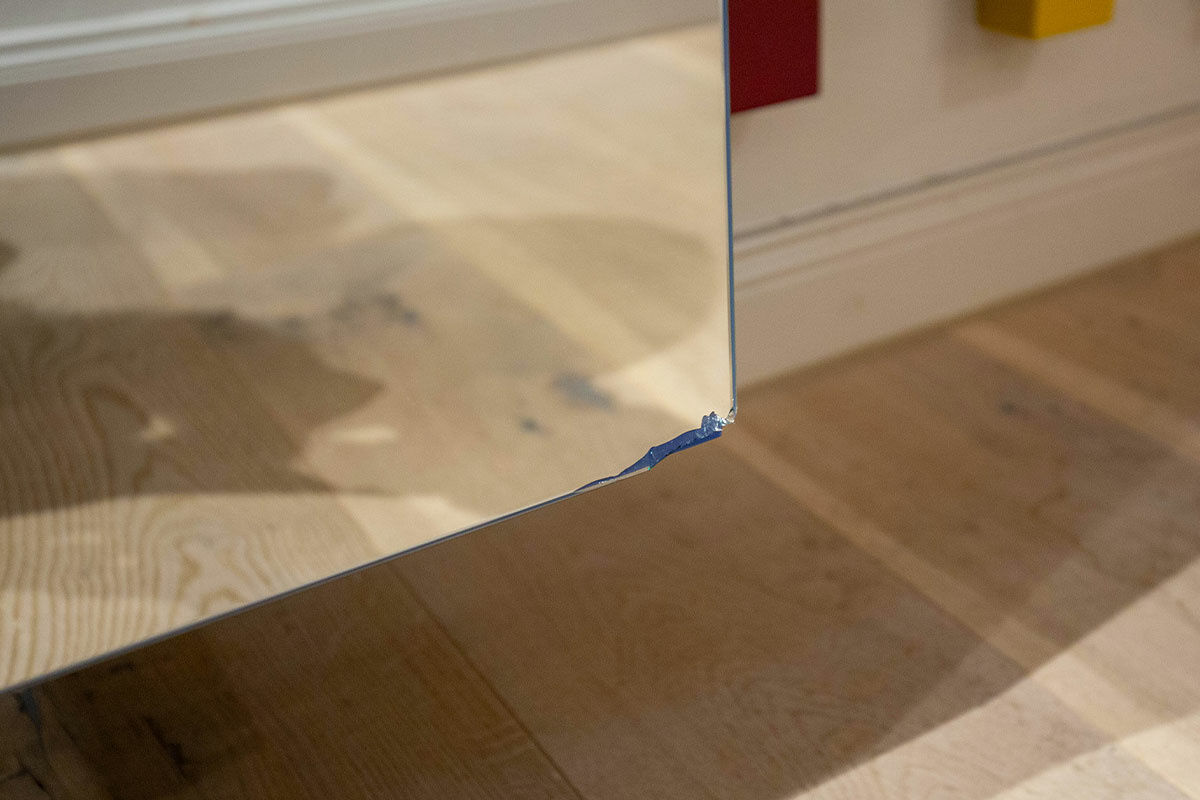 Schönbuch - Schuhschrank Line Lack Sapphire Blau Schuhböden Aluminium Silber Pulverbeschichtet Mit Spiegel - 5