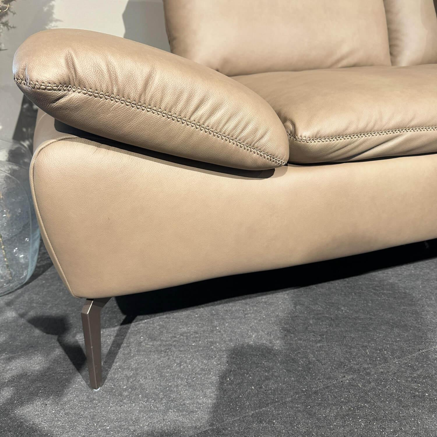 W. Schillig - Ecksofa Montefano Bezug Leder Z6921 Fango Beige Mit Sitztiefenverstellung - 7