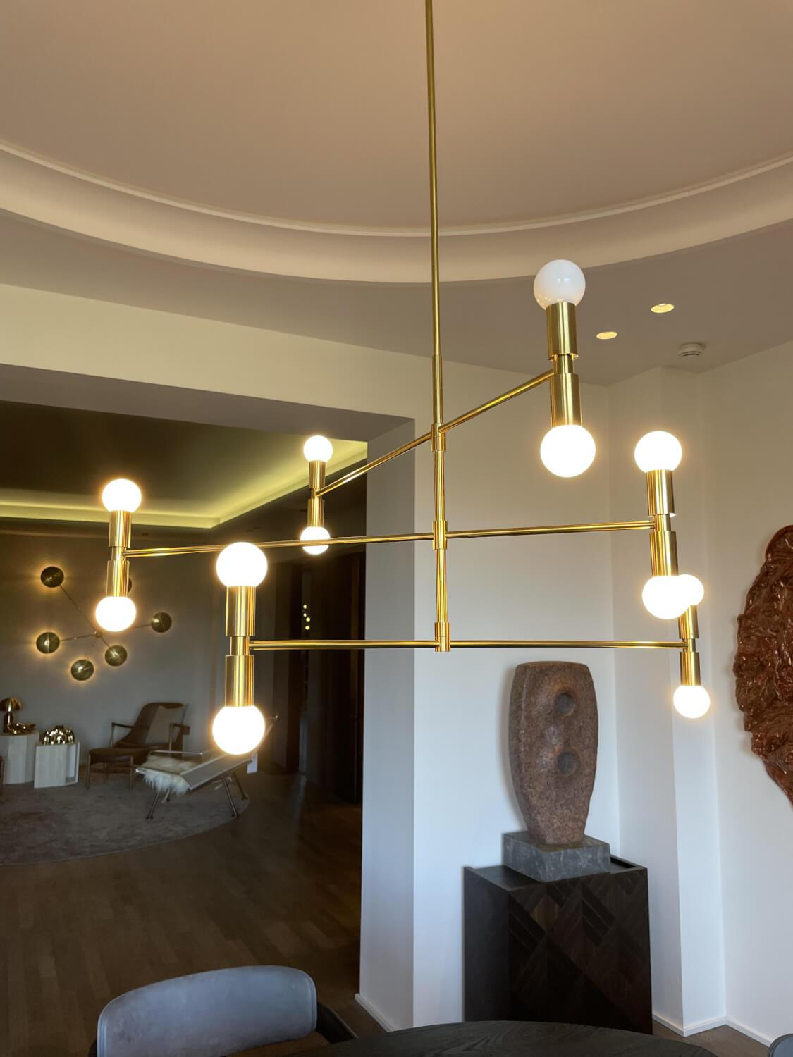 Lambert & Fils - Hängeleuchte Dot Atomium Brass Messing Gold Und Weiß - 2