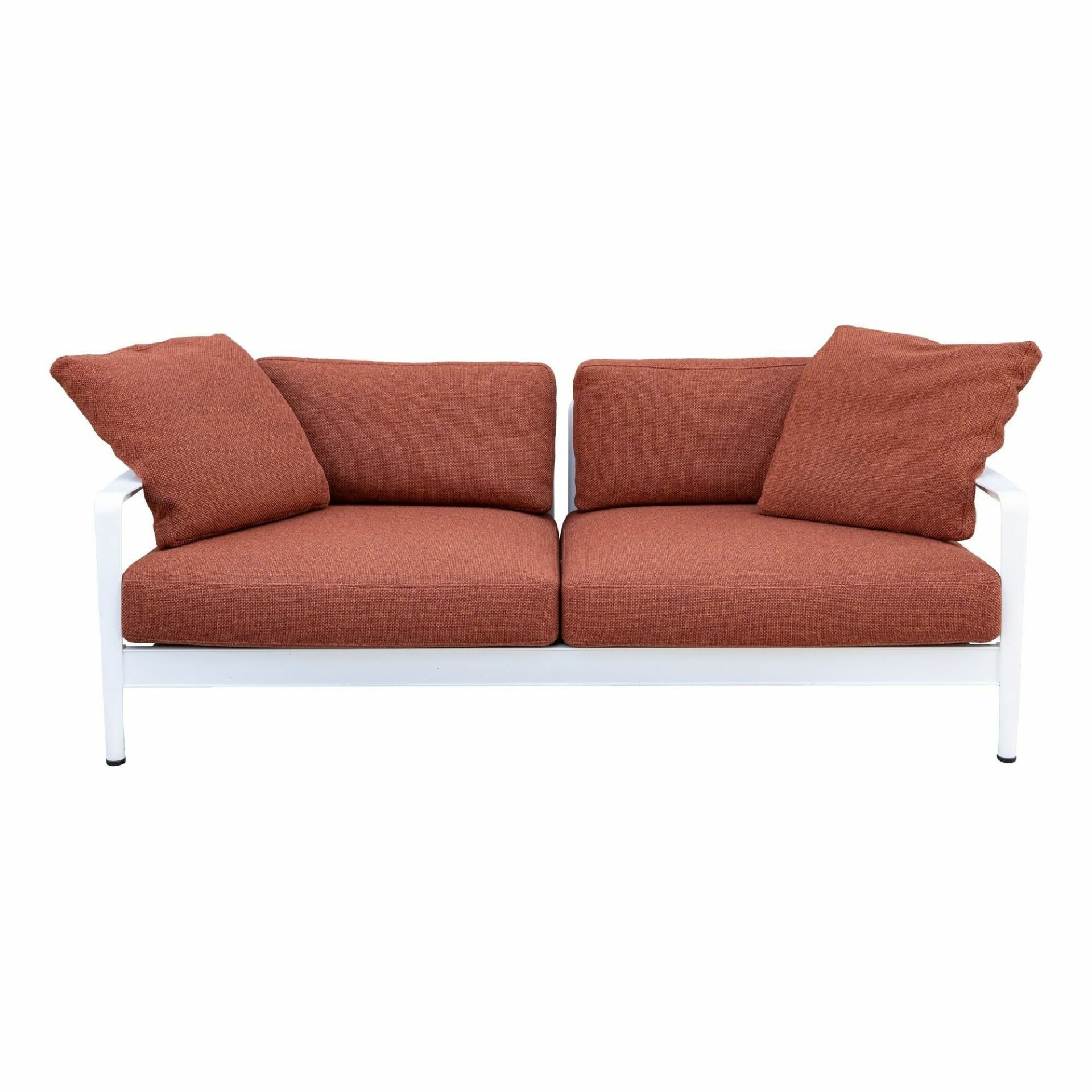 Knoll International - Sofa Lissoni Outdoor Stoff Oasys Rust Orang Rot Gestell Aluminium Epoxid Pulverbeschichtet Weiss - 1