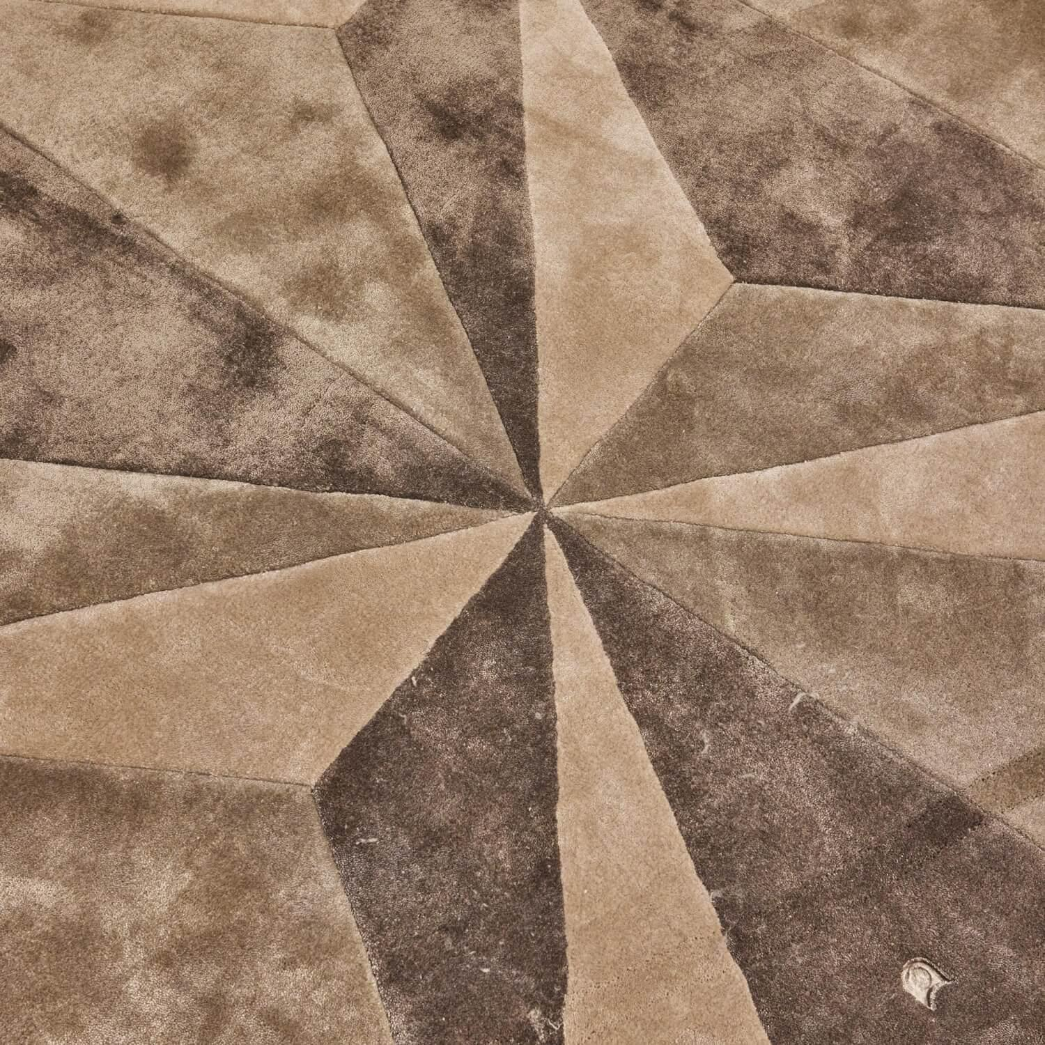 Teppich Geometric 100% Bambus Dreifarbig Grau Weiß Schwarz