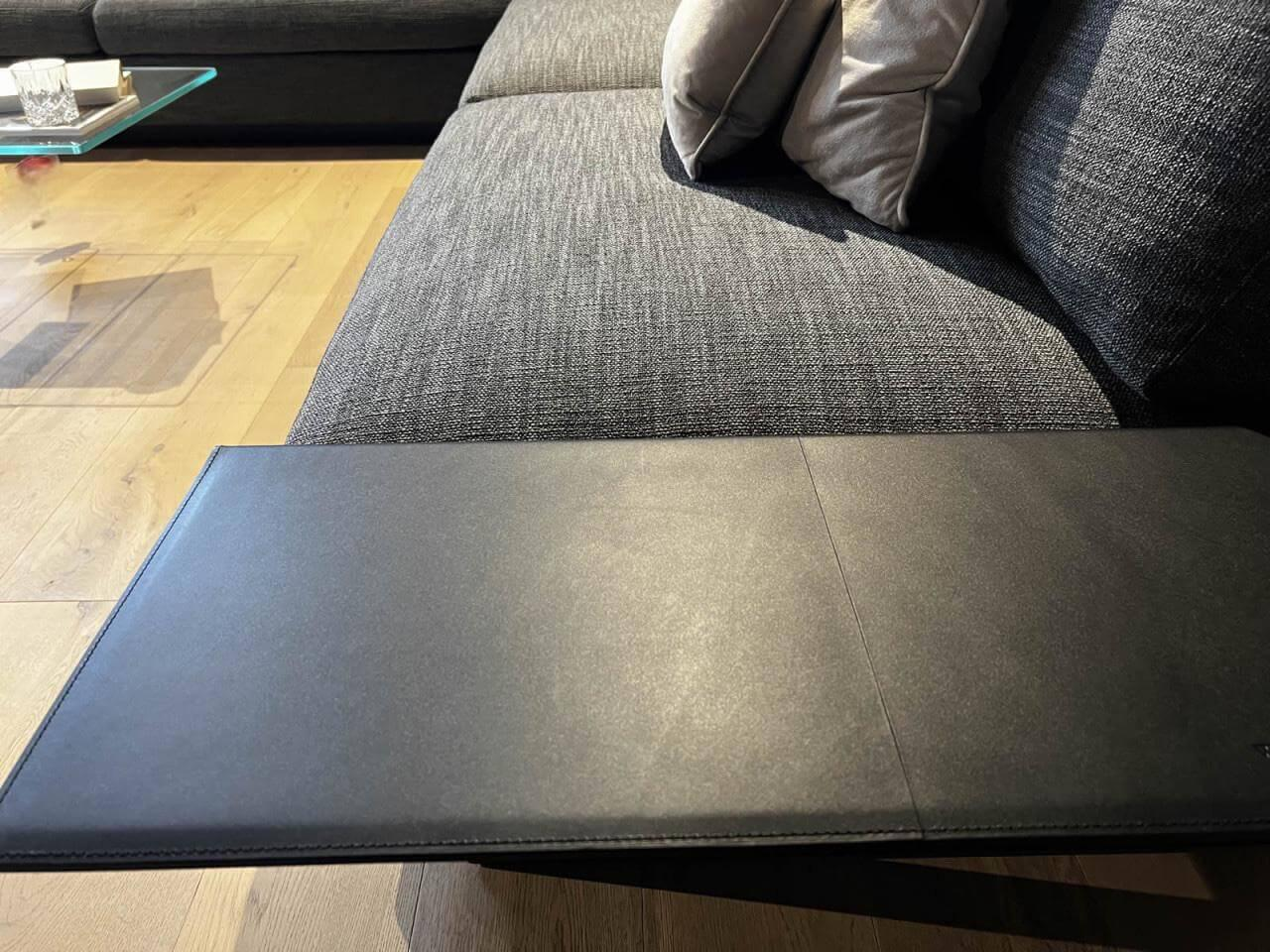 Walter Knoll - Eckgruppe Living Landscape Stoff Garbo Grau Sockel Buche Schwarz Lackiert Tischplatte Saddle Black Schwarz - 2